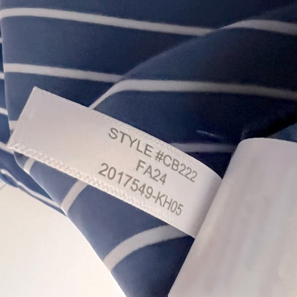 J. Crew Blue White Stripe Long Sleeve Button Popover Shirt Preppy Fall 2024 - Picture 11 of 12